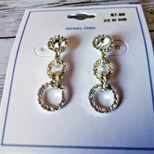 NWT Rhinestone CZ Drop Earrings Nickel-Free